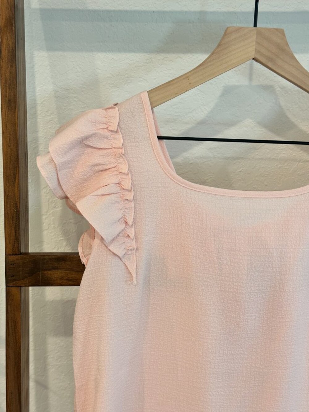 Pink Ruffle Sleeve Bow Back Blouse Small Feminine Coquette Top NWOT - Picture 4 of 11